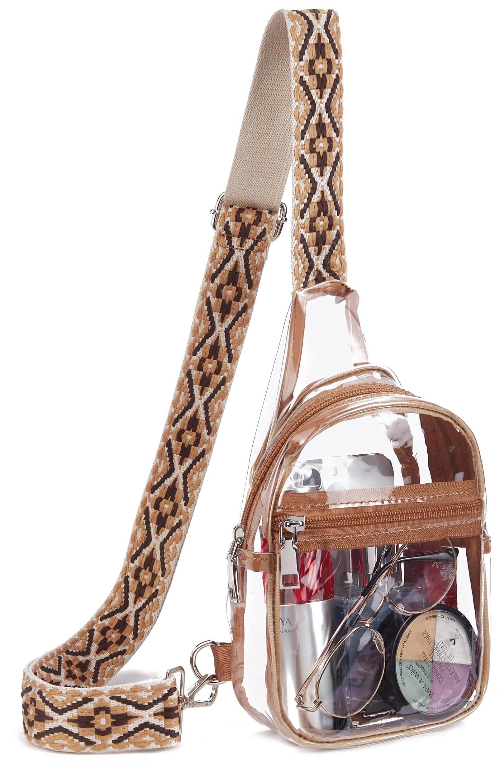 Telena Clear Bag for Stadium Events Clear Purses for Women Stadium Crossbody Fanny Pack Sling Bag