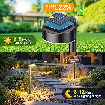 ライト・ランタン WWW_SAKENODAI Ahaorigin 8 Pack Solar Pathway Lights Outdoor, 12 Brighter
