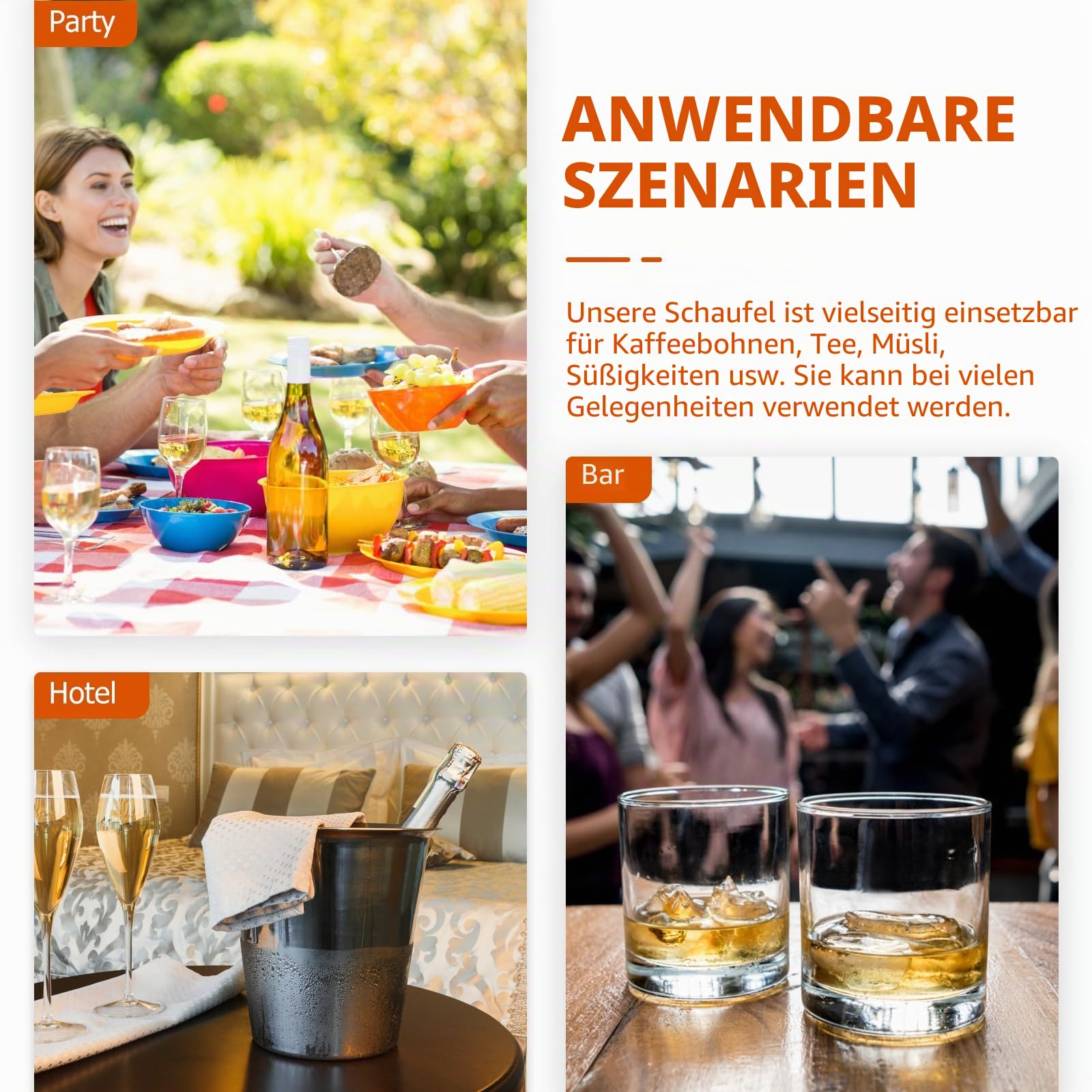 Operitacx Edelstahl Eiswürfelzange Und Schaufel Set 7.5 Zoll Eisschaufel Mit 4 Zoll Lebensmittelzange Für Küche Und Gastronomie Multifunktionale Küchenutensilien