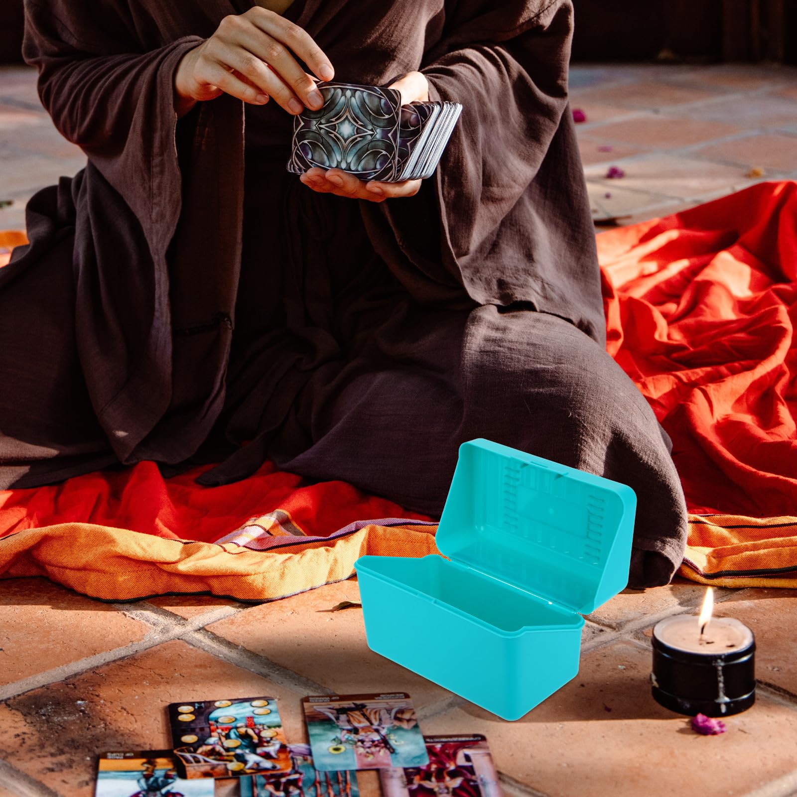 4 Stück-pack Karteikartenbox aus Kunststoff mit Sicherem Verschluss und Mehreren Fächern zur Aufbewahrung von Lernkarten und Rezeptkarten für Zuhause oder Schule