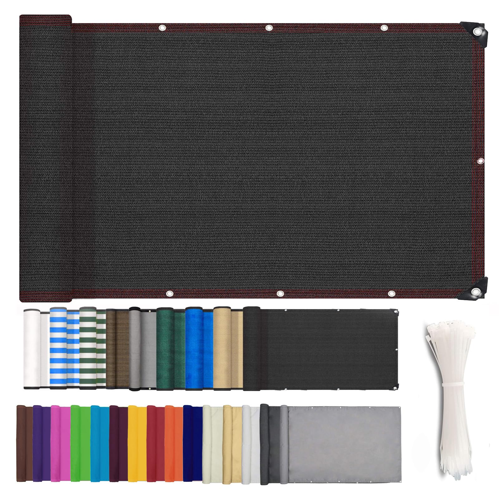 ZHhan Balcony Privacy Screen Wind and UV Protection Balcony Screening for Deck, Backyard, Patio, Balcony, Includes Cable Ties 8 Days Delivered 9 Colors 377 Sizes — image 1