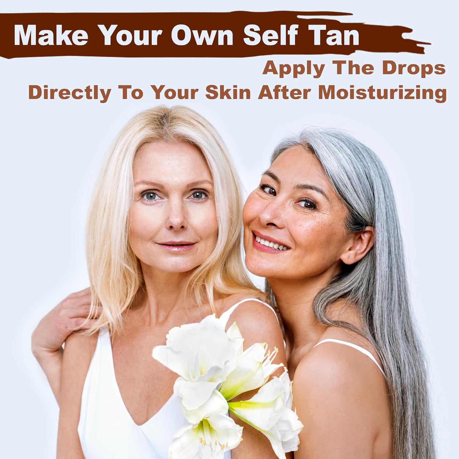 Self Tanning Drops - Gradual Serum for a Customizable Tan with DHA, Includes Aloe Leaf Juice & Hyaluronic Complex for Face & Body, Anti-Age Expert 45+ All Skin Types, Made in Korea