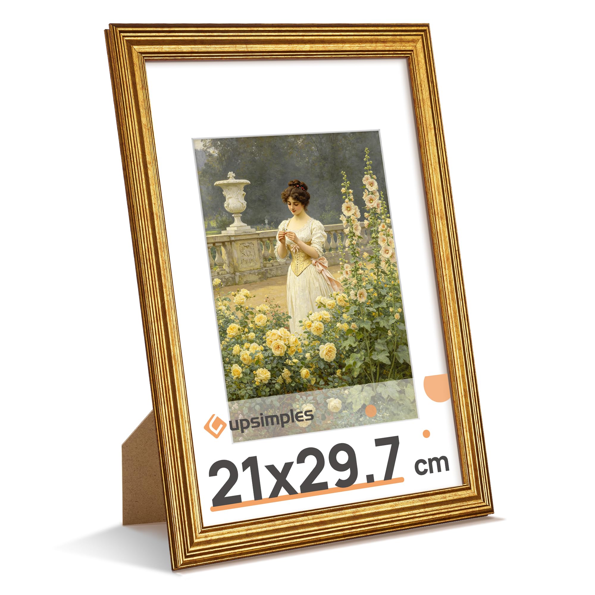 upsimples Vintage A4 Picture Frame, Antique Gold Frames Display