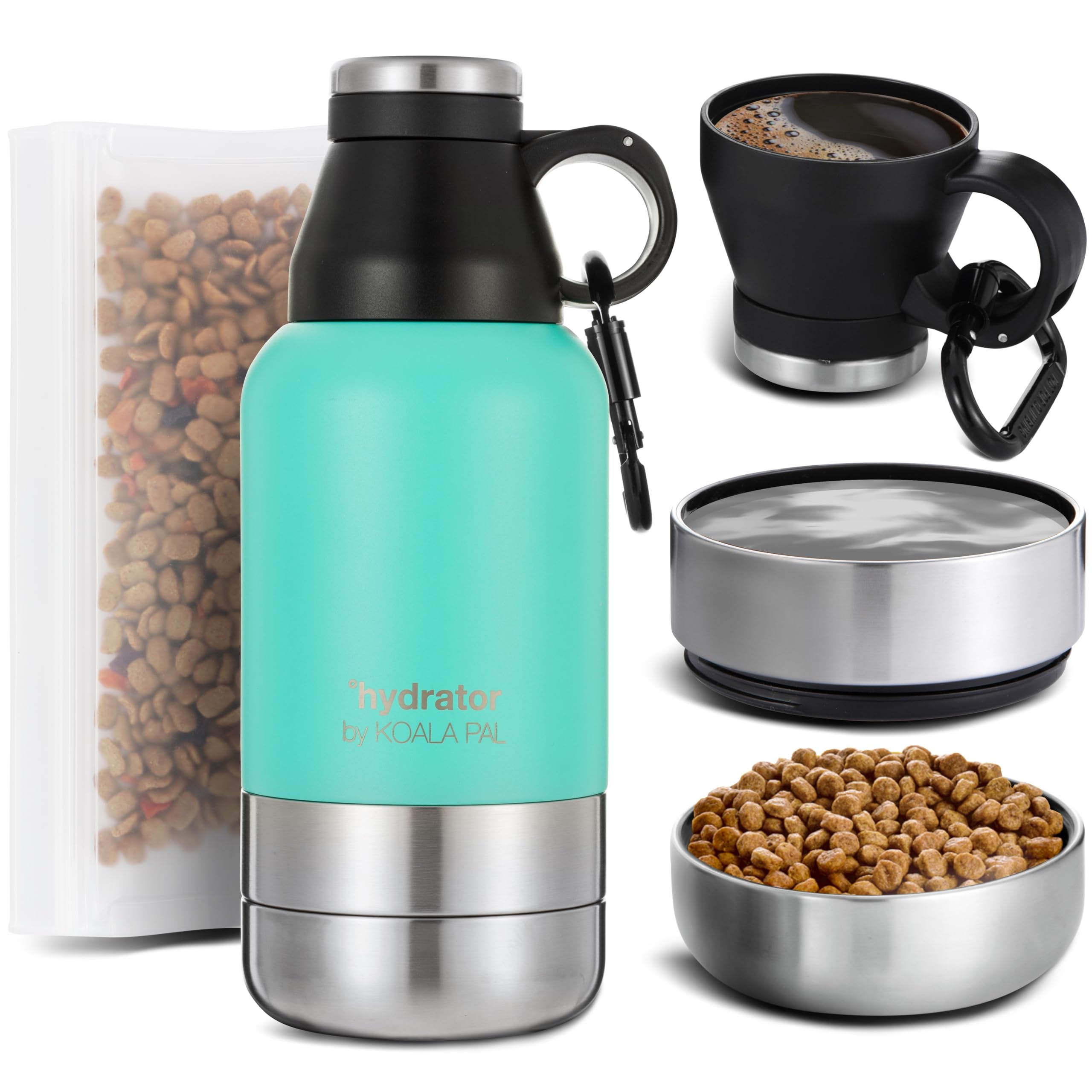 KOALA PAL 32oz Portable Dog Water Bottle w/Dog Bowls, Dog Travel Water Bottle + Travel Dog Bowls, Dog Water Bowl Dispenser, Dog Travel Bowl, Travel