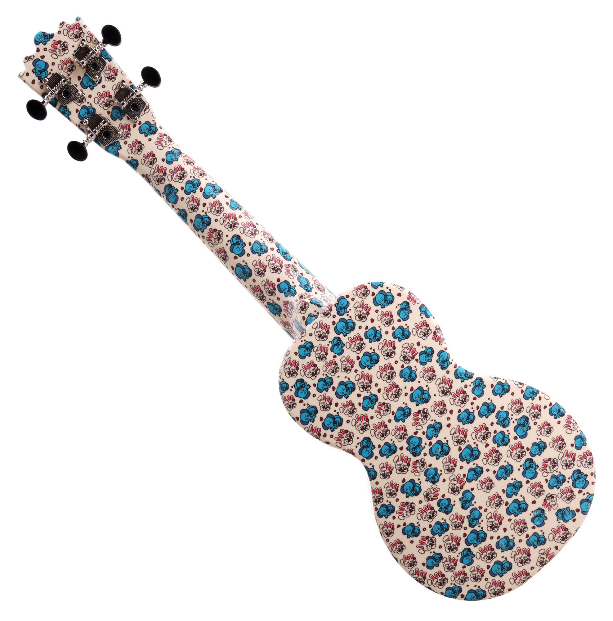 Classic Cantabile BeachBuddy Sunny Zoo Ukulele Set incl. Accordatore | Classic Cantabile Ukulele Soprano, Resiste a umidità e sbalzi di temperatura, Scala soprano, 12 tasti, Design originale