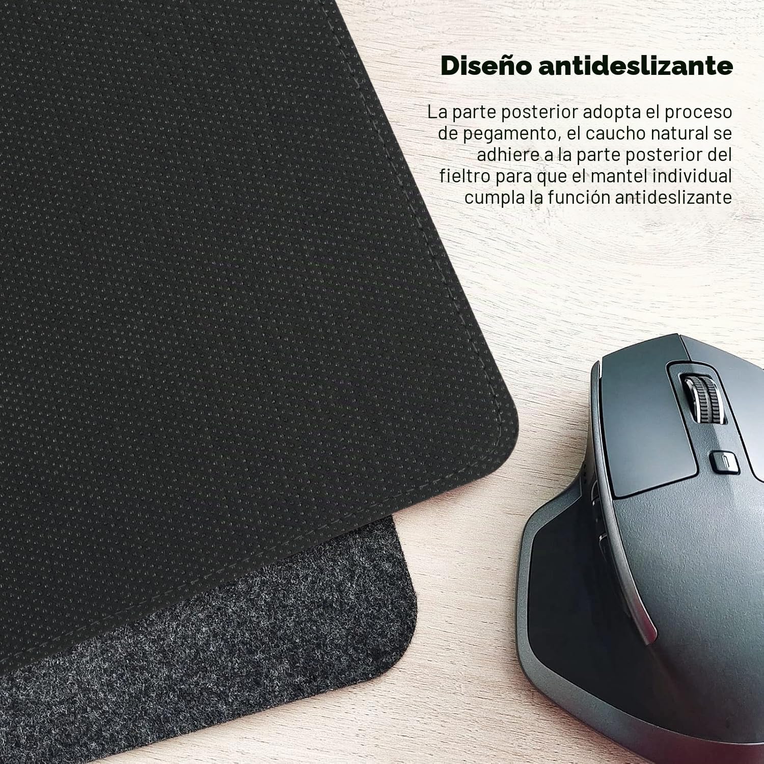 DAWNTREES Alfombrilla de escritorio de fieltro, (100 x 40 cm) Alfombrilla De Ratón Grande, Antideslizante, silencio,para escritorio, protección de escritorio (gris oscuro)