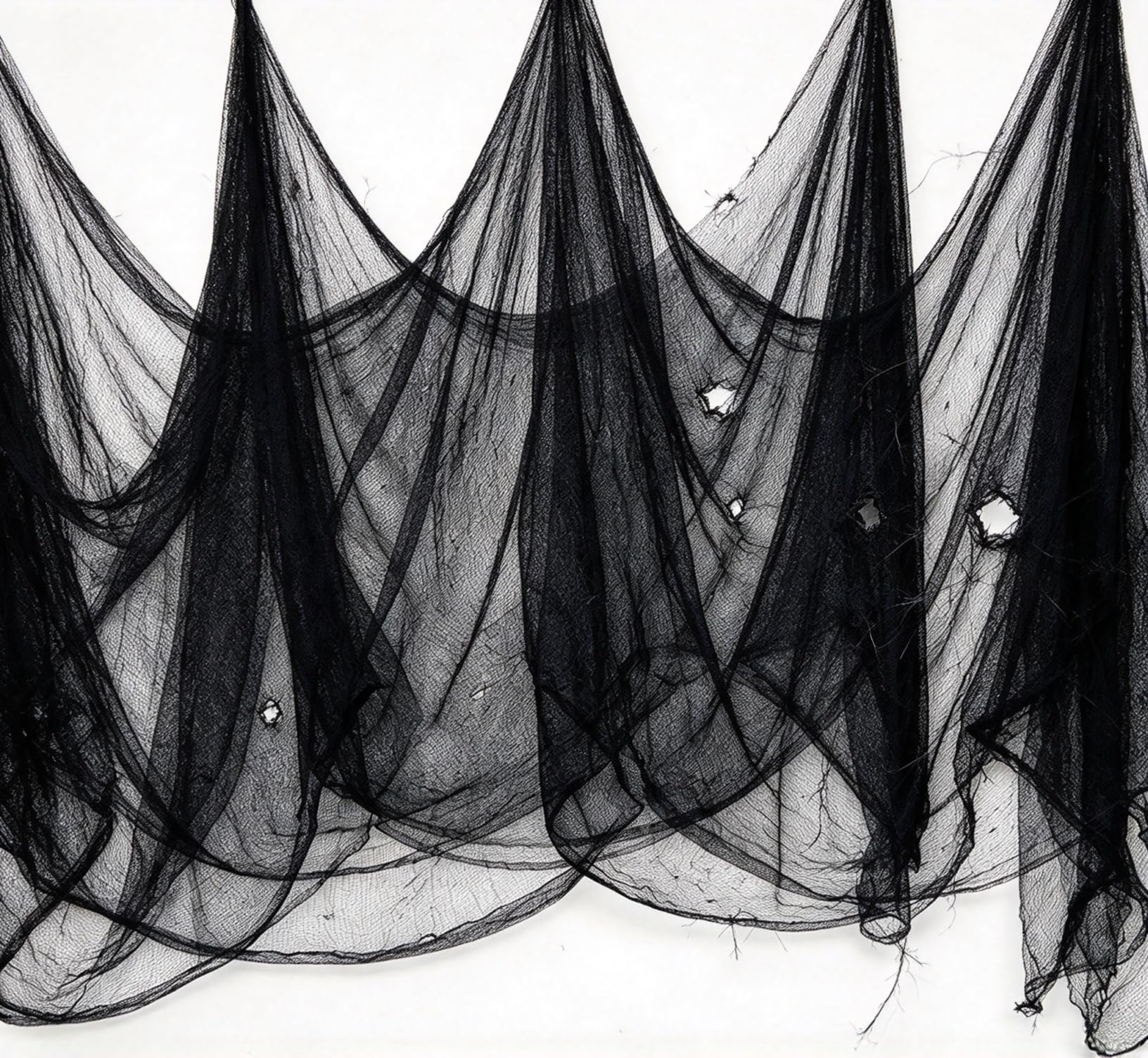 Halloween Creepy Cloth Decorations, 3.94× 19.69Ft Black Halloween Fabric