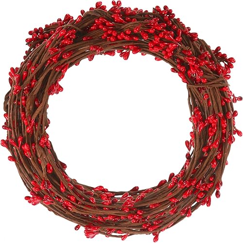 WILLBOND Guirnalda de bayas de 64 pies para Navidad, invierno, decoración de interiores y exteriores, coronas de boda (rojo, paquetes de 30)