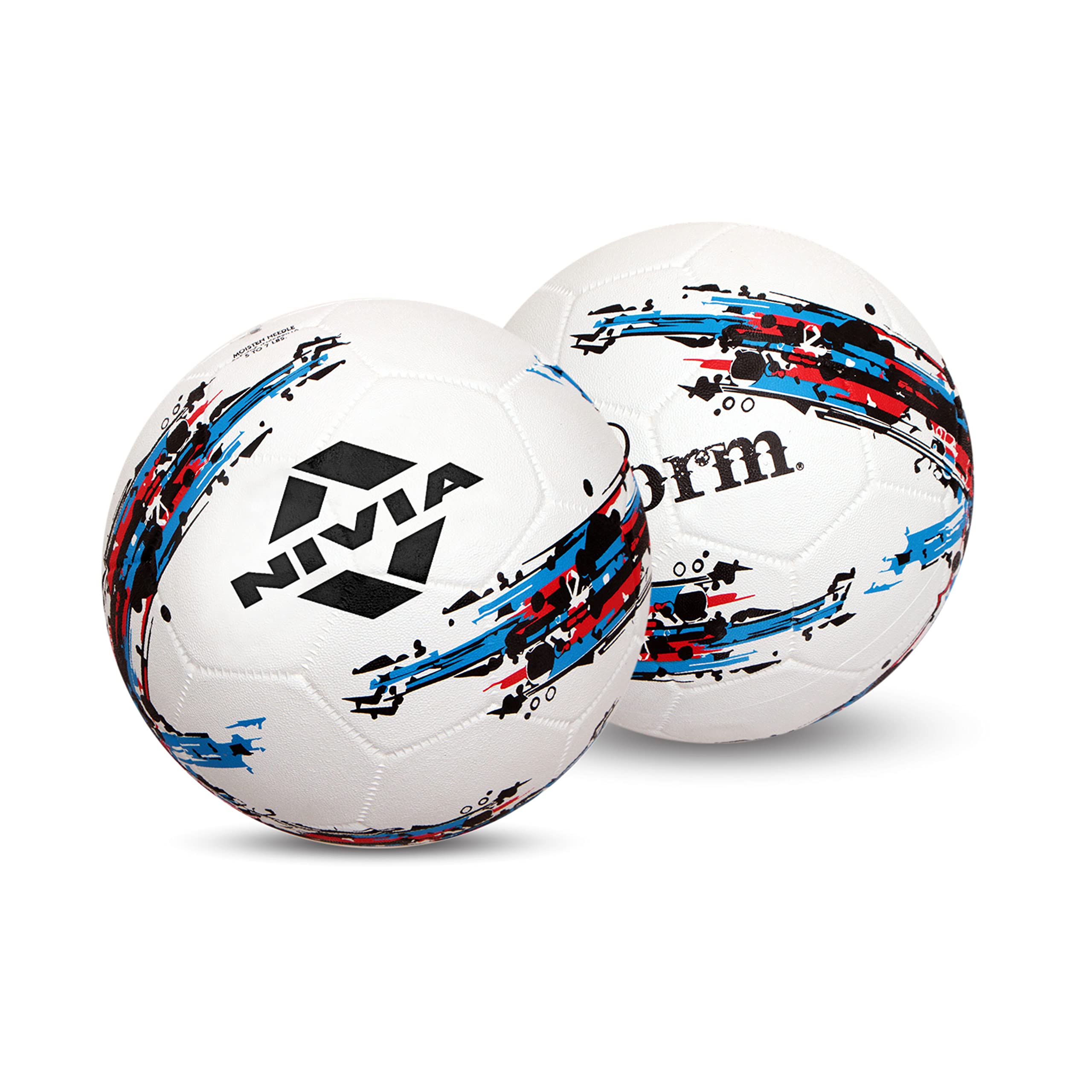 Nivia Storm Rubber Moulded Football (White) Size - 5 Pack of 2 (B0BMLSZJ76) Amazon Price History, Amazon Price Tracker