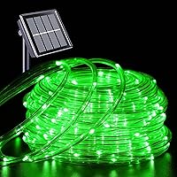 Vista 21 de YEGUO Cuerda de luz solar impermeable para exteriores, 66 pies, 200 luces LED multicolor, 8 modos de luces de tubo de Navidad en tubo fino