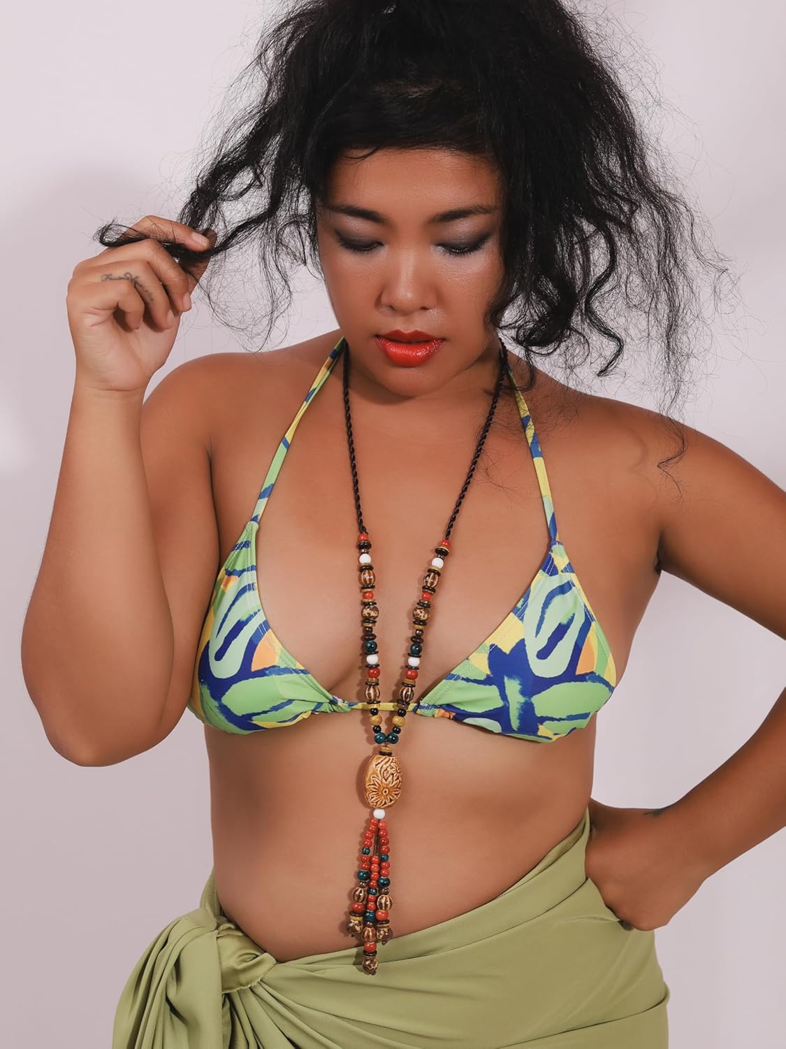 MINACHI Bohemian Colorful Ceramic Bead Chunky Center Pendant Y Necklace, Hippie Boho Summer Fashion Jewelry Gift for Women - Image 6