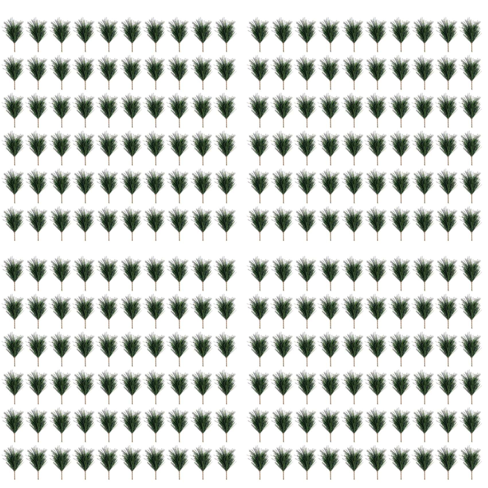 Vjsujehgy 240PC Artificial Green Pine Needles Branches-Small Pine Twigs Stems Picks-Fake Greenery Pine Picks for Christmas Garland