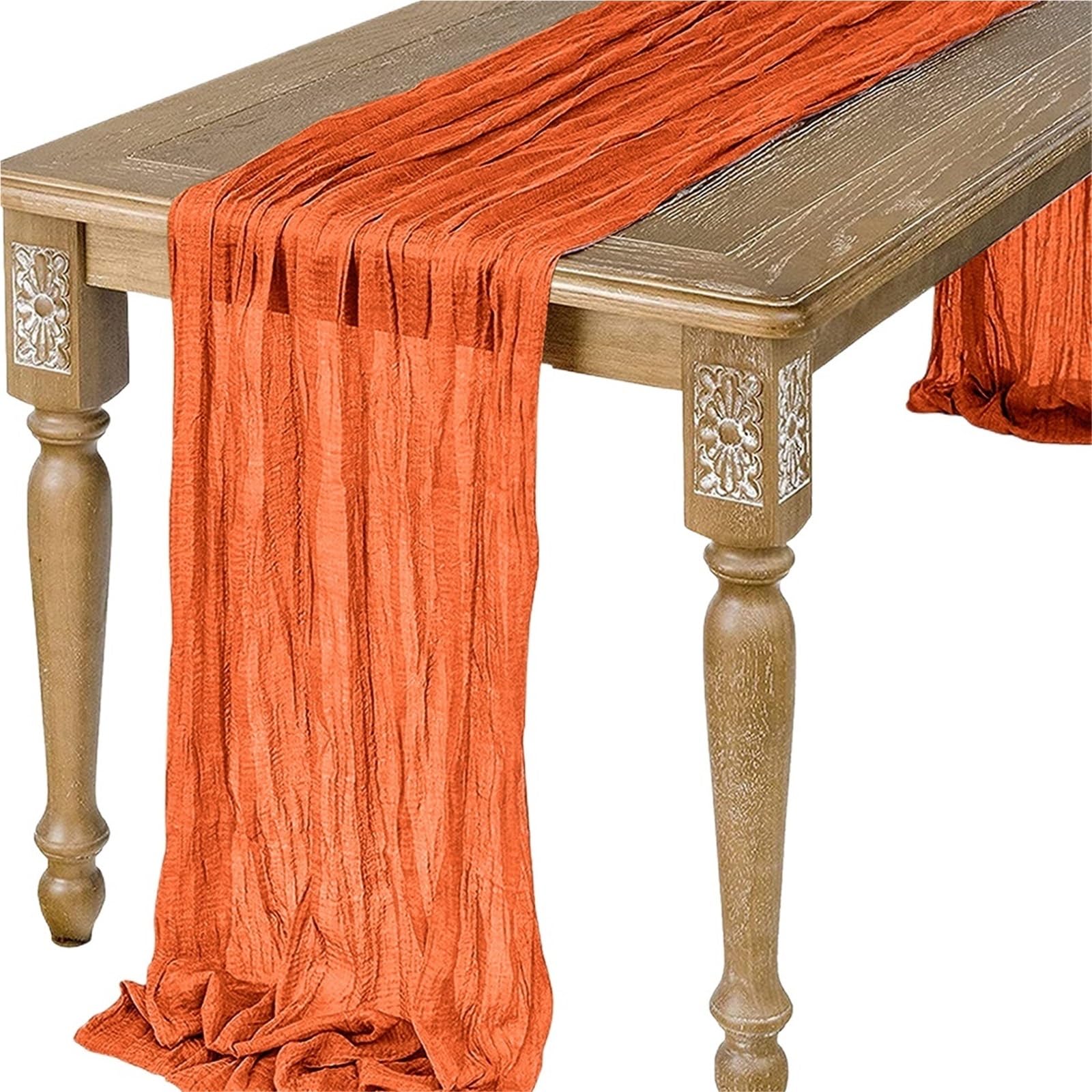 Green Gauze Table Runner Burlap Cheesecloth Setting Dining Rustic Country Wedding Birthday Decor Linens