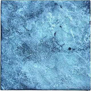 Tenedos Santa Catalina Aquamarine 6x6 Blue Square (Exact Size 5.75 Inch) Glossy Glazed Porcelain Floor Wall Pool Tile Backspalsh for Swimming Pools, Kitchen, Bathroom Shower, Accent Decor (1 Piece)