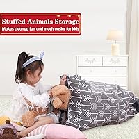 Vista 4 de Jorbest Puf de almacenamiento de animales de peluche para niños y adultos, puf de animales de peluche, asiento de lona de alta calidad, solo funda