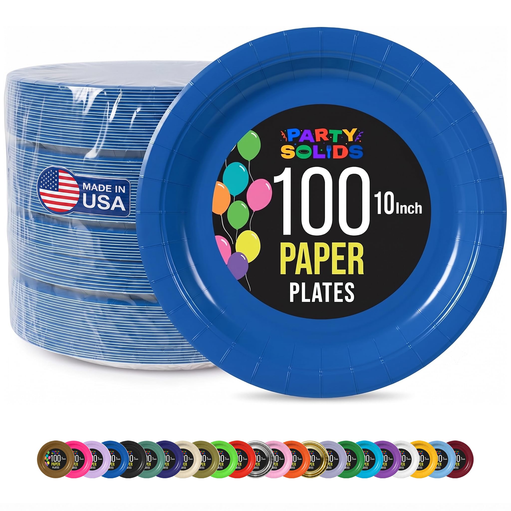 Exquisite Dark Blue Paper Plates Disposable Heavy Duty 10 Inch Dark Blue Disposable Plates For Party 100
