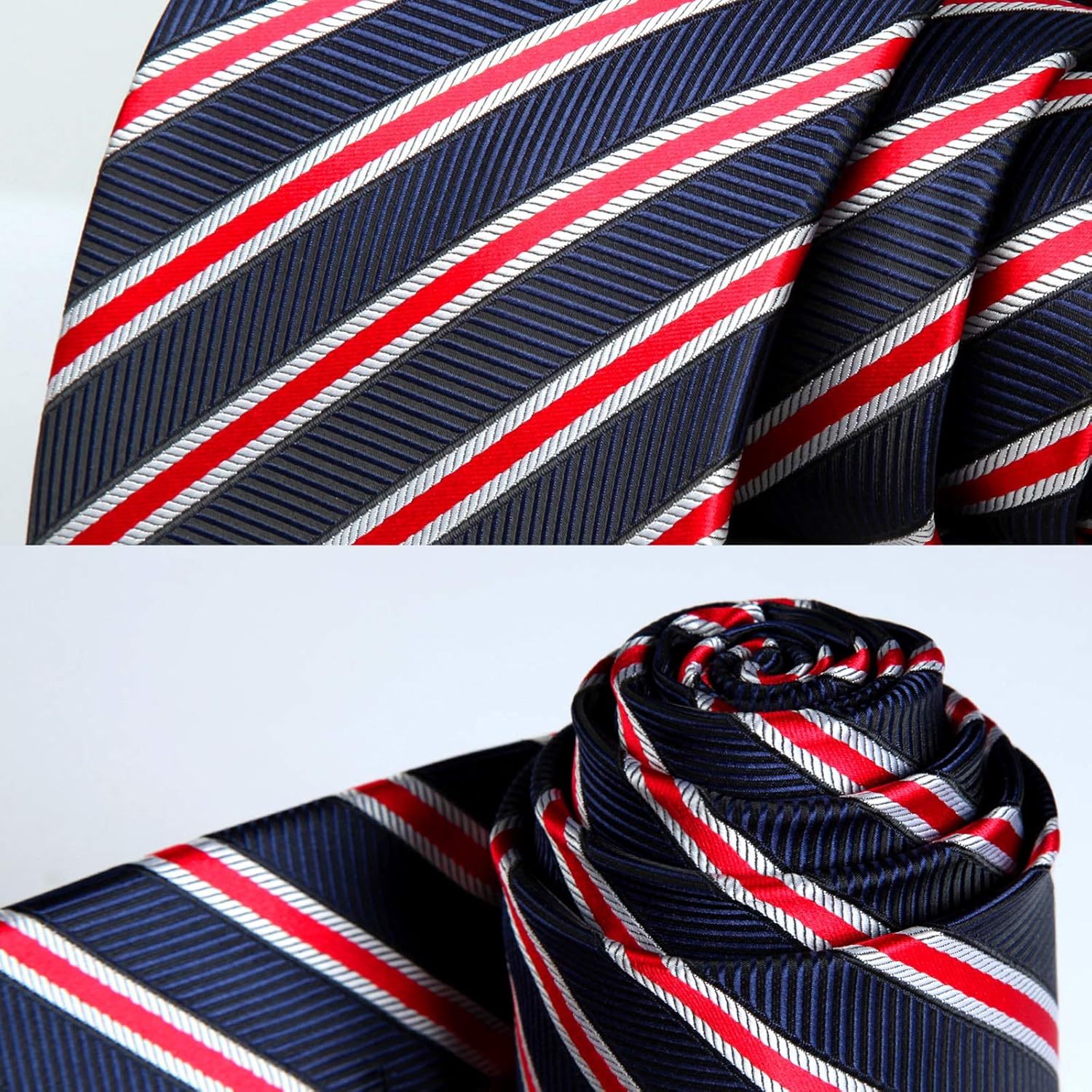 HISDERN Mens Ties Set 5PCS Collection Tie with Pocket Sqaure Formal Business Necktie Present Box Neckties Set for Men - Image 4