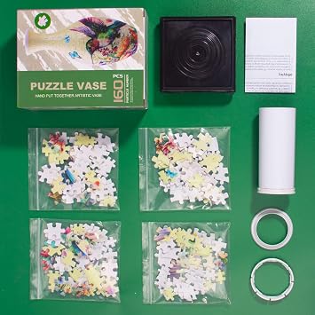 3D Puzzle Vase,160 Pieces 3D Puzzle Vase for Flowers, Adult Crafts and Art | Great Gift For Women, MotherDay Gifts, 3D DIY House Warming Gift for Flower Arrangements and Home Decor