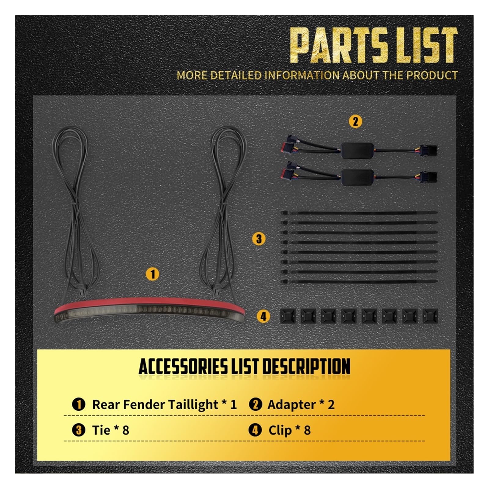 Indicateur Lumineux Moto Feu De Stop Arrière LED pour Motos, Clignotant, Feu De Course pour Softail, pour Fatboy FLFB FLFBS 18-25