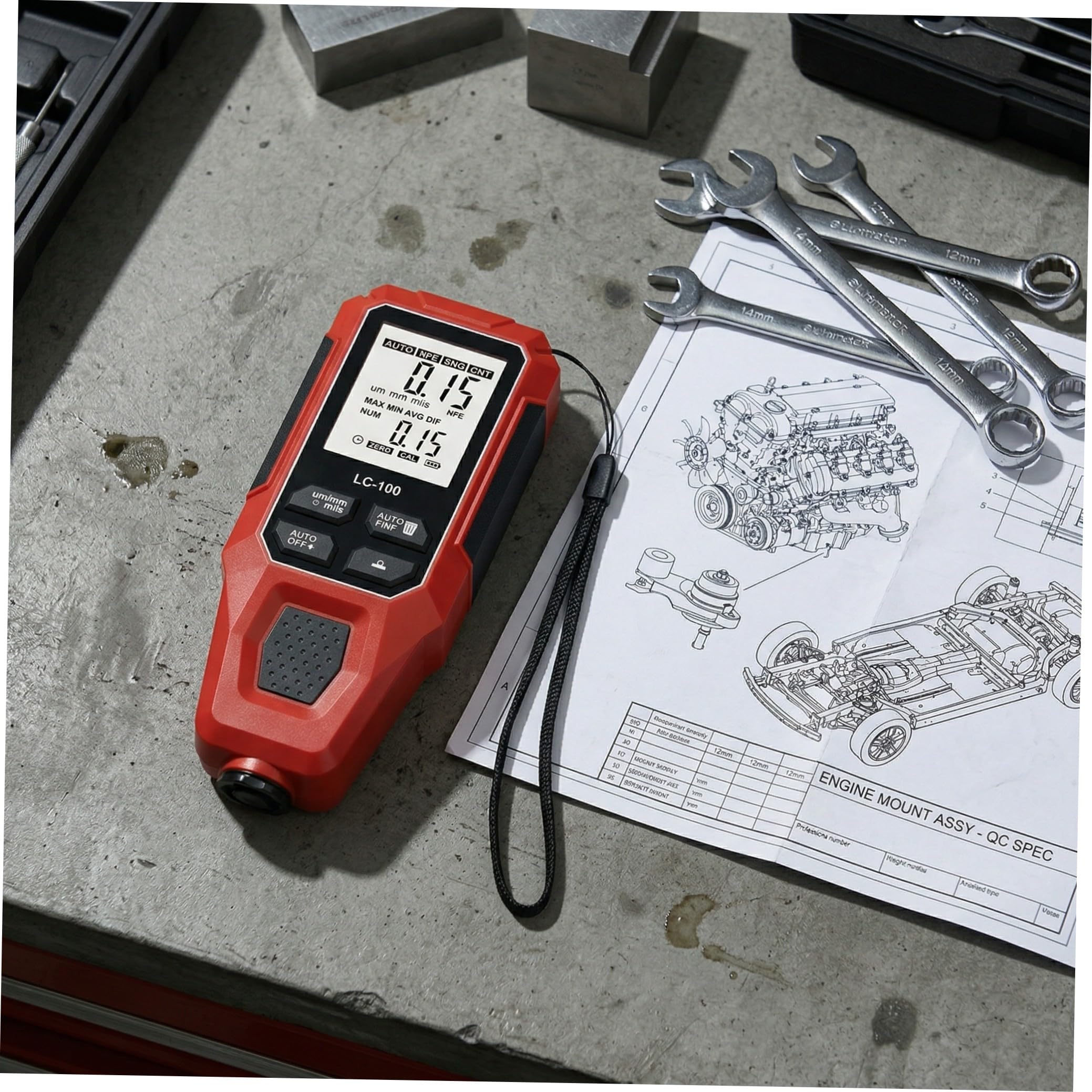 Misuratore di Spessore Vernice Auto Digitale 0–2000μm
