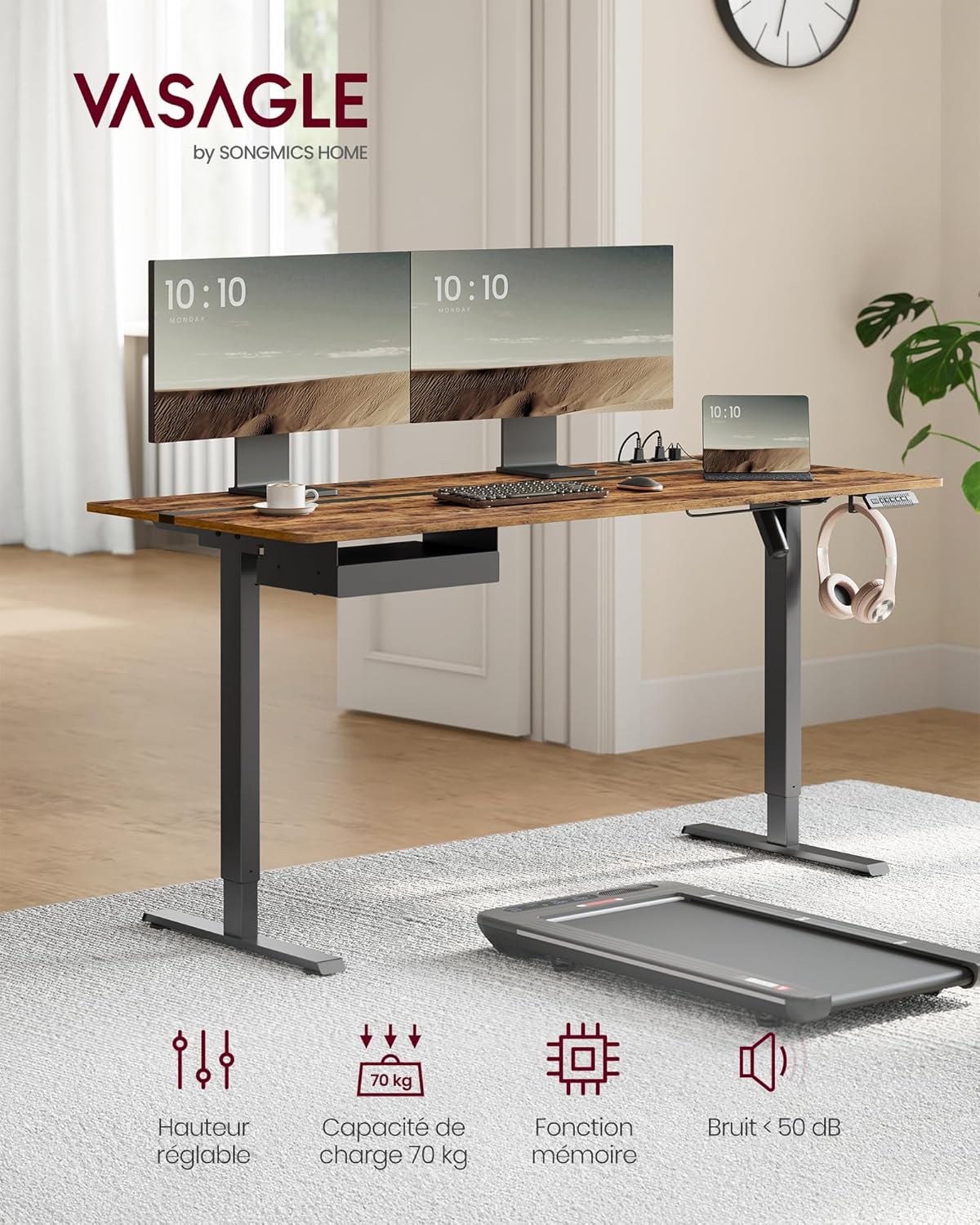 SONGMICS bureau assis-debout électrique 120 cm