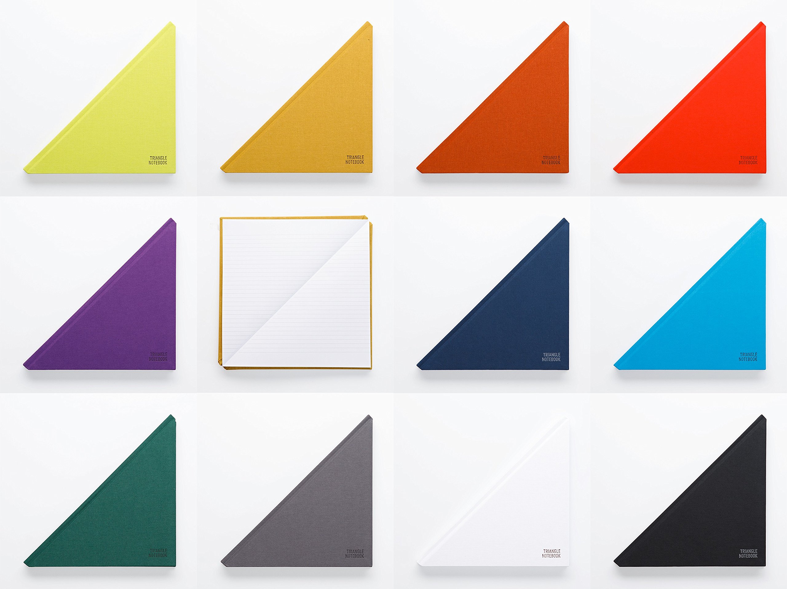 Triangle Notebook - Einzigartiges Design – Dreieckiges Notizbuch mit Stoffeinband (schwarz)