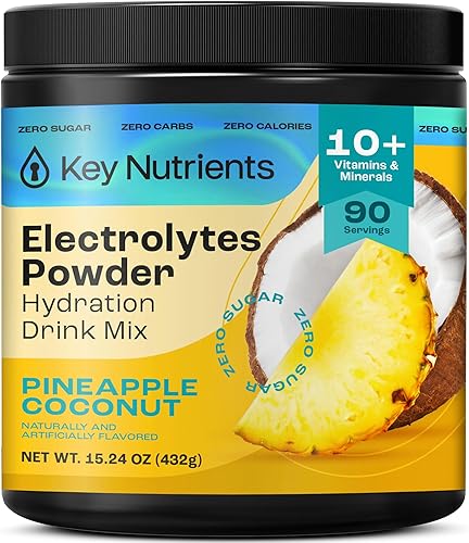 Miniatura 38 de KEY NUTRIENTS - Polvo de electrolitos, mezcla de bebida de limonada rosa fresca, polvo de hidratación, sin azúcar, sin calorías, sin gluten, polvo