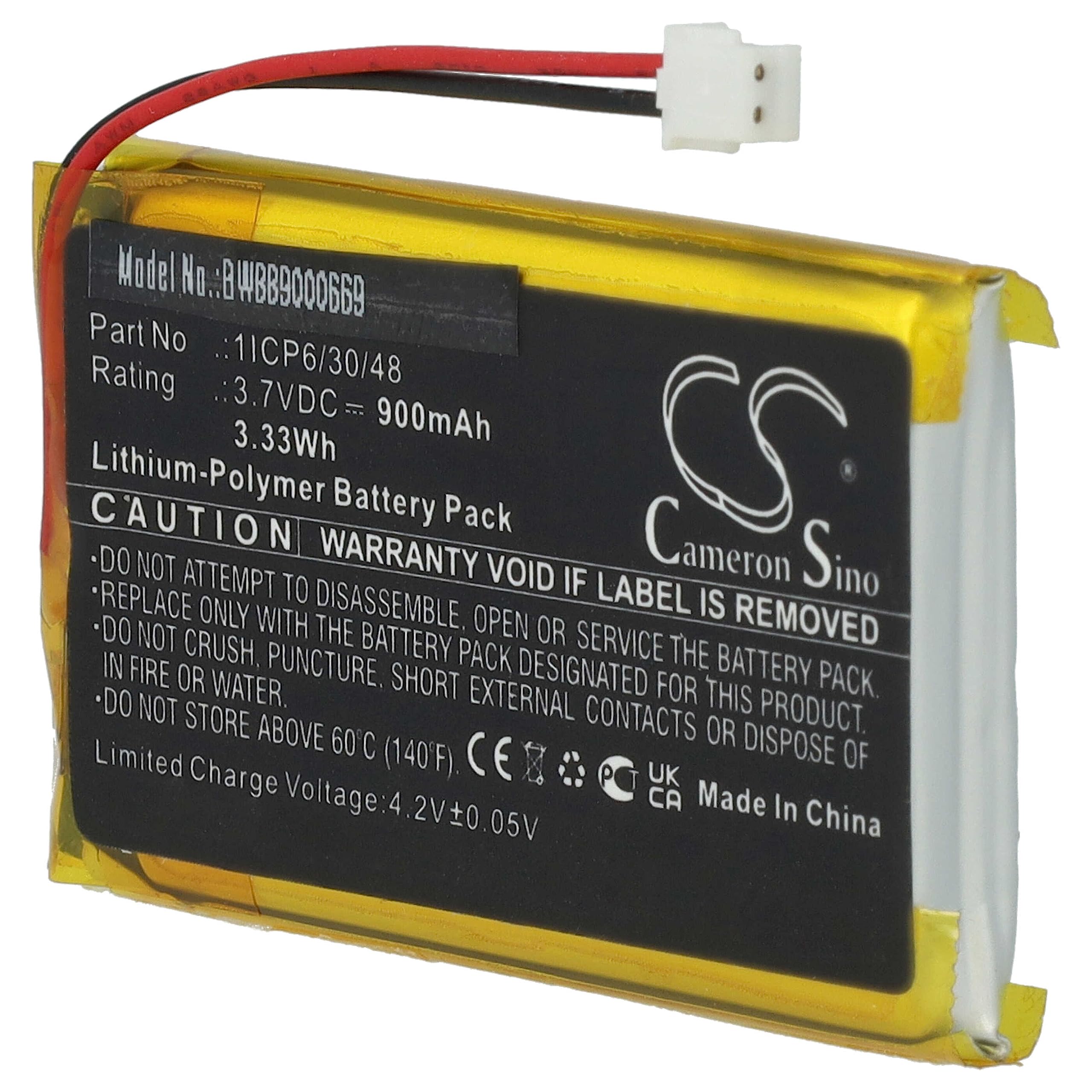 vhbw Batterie Compatible avec Babymoov Premium Care A014203 Moniteur bébé, babyphone (900mAh, 3,7V, Li-polymère)