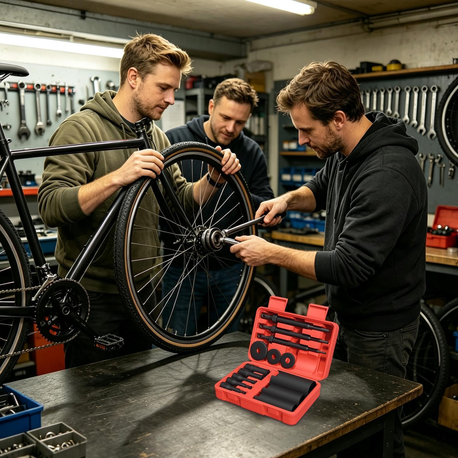 Innenlagerabzieher Fahrrad-Laufrad-Reparaturset | Fahrrad-Lagerausbauwerkzeug für Werkstatt, Heimgarage, Mountainbike, Rennrad, Straßenrad, Gravelbike, Offroad, Outdoor,