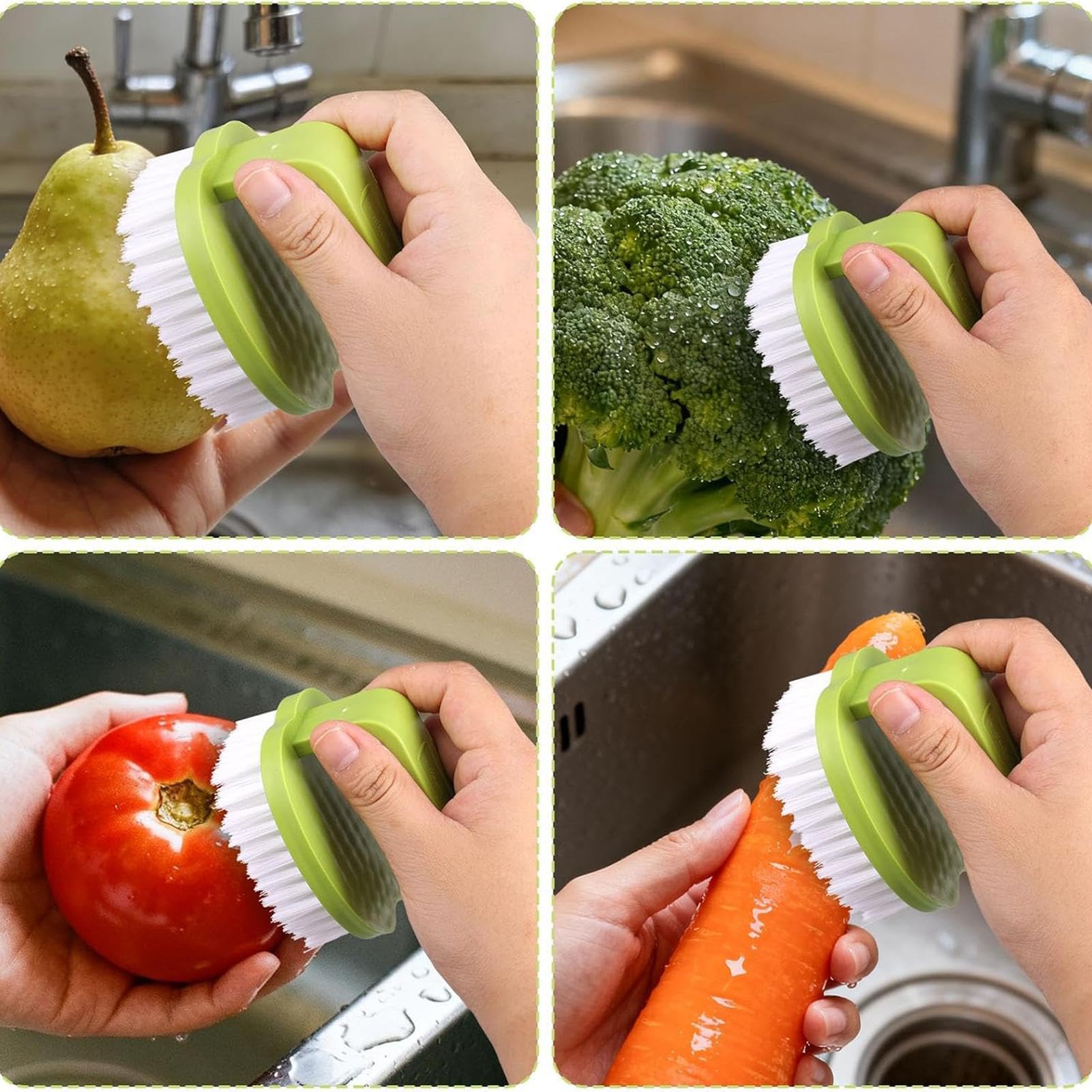 Gemüsebürste | Scheuerreiniger | -Schrubber Bürste Ergonomischer Anti-Rutsch-Griff Multifunktions-Reinigungswerkzeug für Lebensmittel Kartoffeln Geschirr Küche