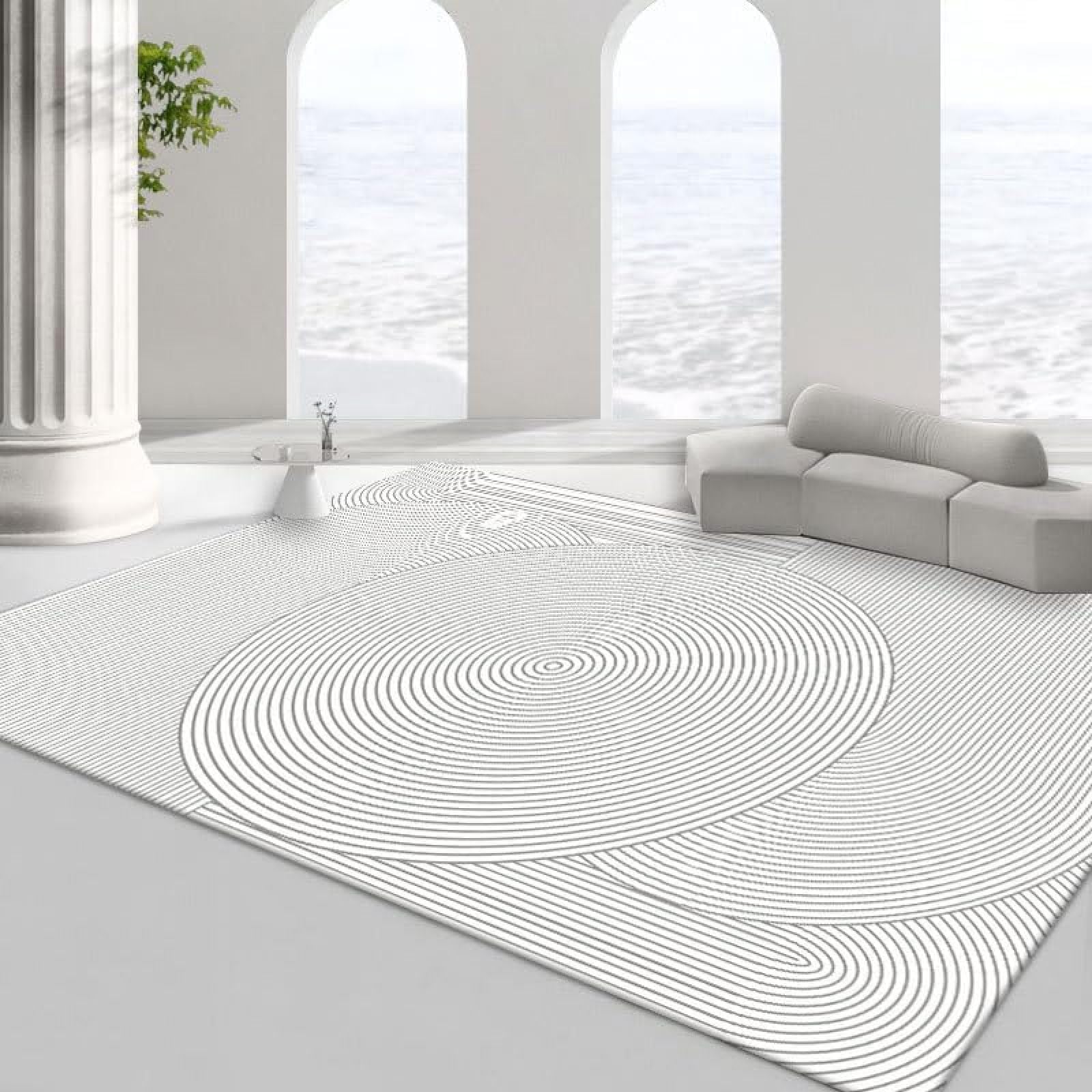 Tapis de cuisine bureau chambre gris 200 x 290 cm tapis moderne géométrique pour la maison