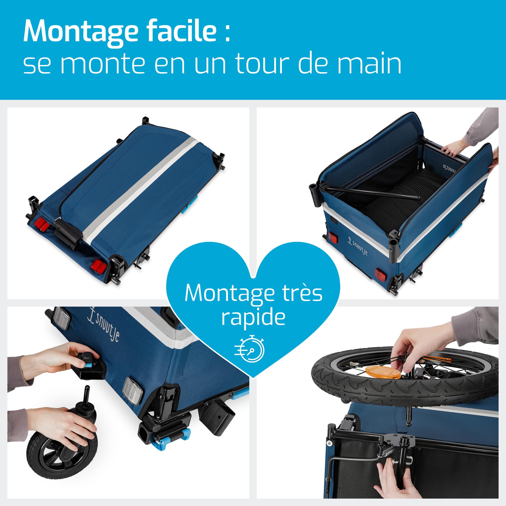 Remorque de Transport Pliable 2 en 1 Vélo Chariot Compatible Vélo Électrique Camping Jardin