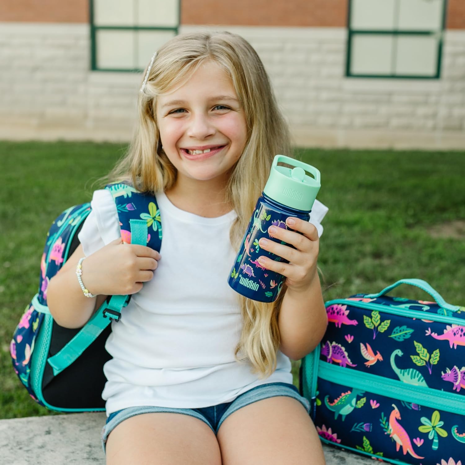 Wildkin Kids 14oz Stainless Steel Water Bottle – BPA-Free, Leakproof, Insulated, Easy-Clean - Darling Dinosaurs - Image 2