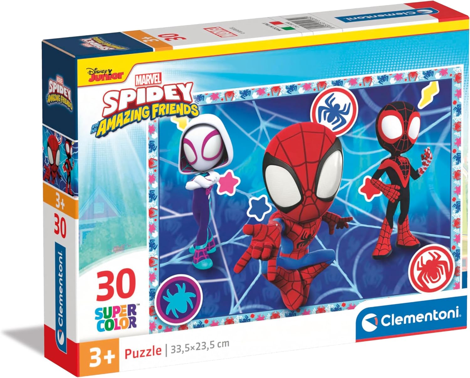 Clementoni - Marvel Spidey and His Amazing Friends Supercolor Friends-30 Pieces Children 3 Years, Cartoon Jigsaw Puzzles, Made in Italy, Multicoloured, 20285