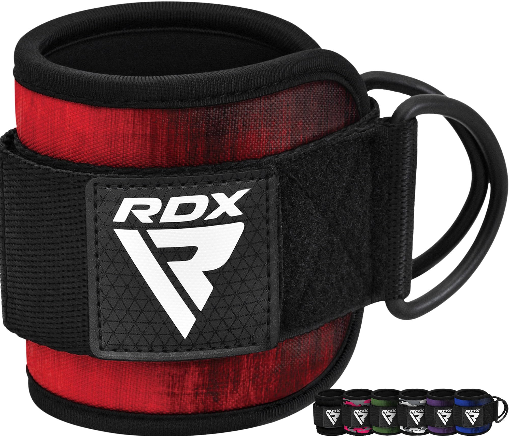 RDX Ankle Straps for Cable Machines – 7MM Neoprene Padded 10"x4" Adjustable Gym Cuffs with Dual D-Rings – Weight Attachments for Wrist Glutes Leg Kickbacks Hip Abduction Strength Workouts – Men Women — image 1