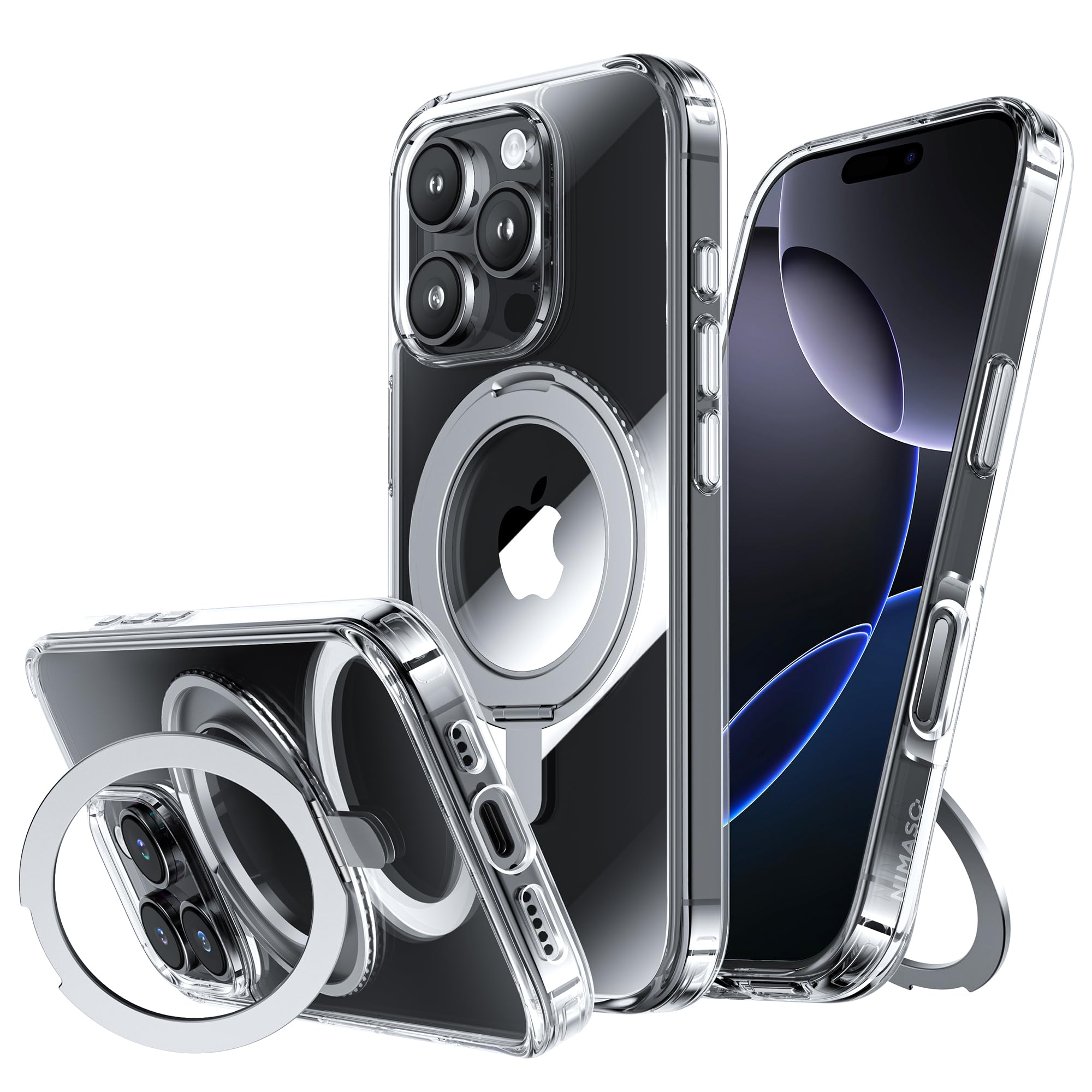 Amazon.co.jp: NIMASO iPhone16ProMax用 ケース 縦横両対応 360°回転