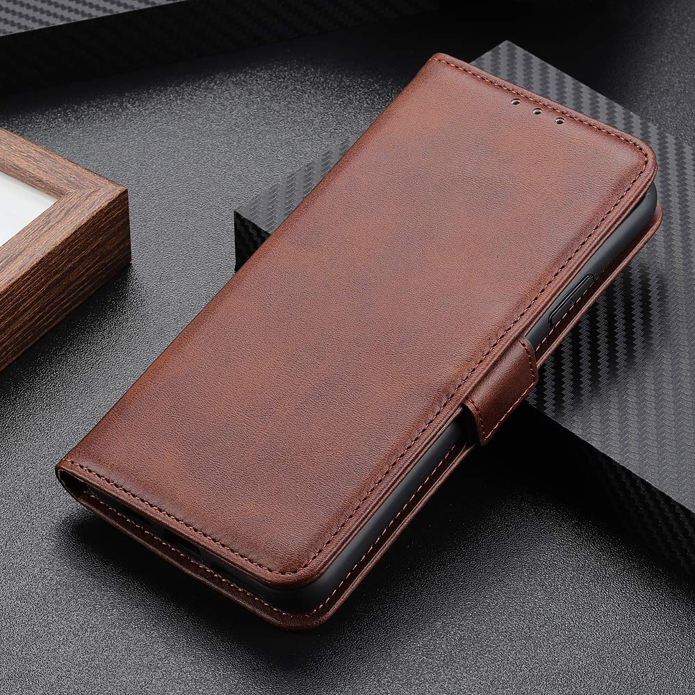 Oobooms Wallet Case voor Realme GT2 Pro, PU-lederen magnetische flip cover multifunctionele portemonnee zakstandaard met kaart/geldsleuven - wijnrood