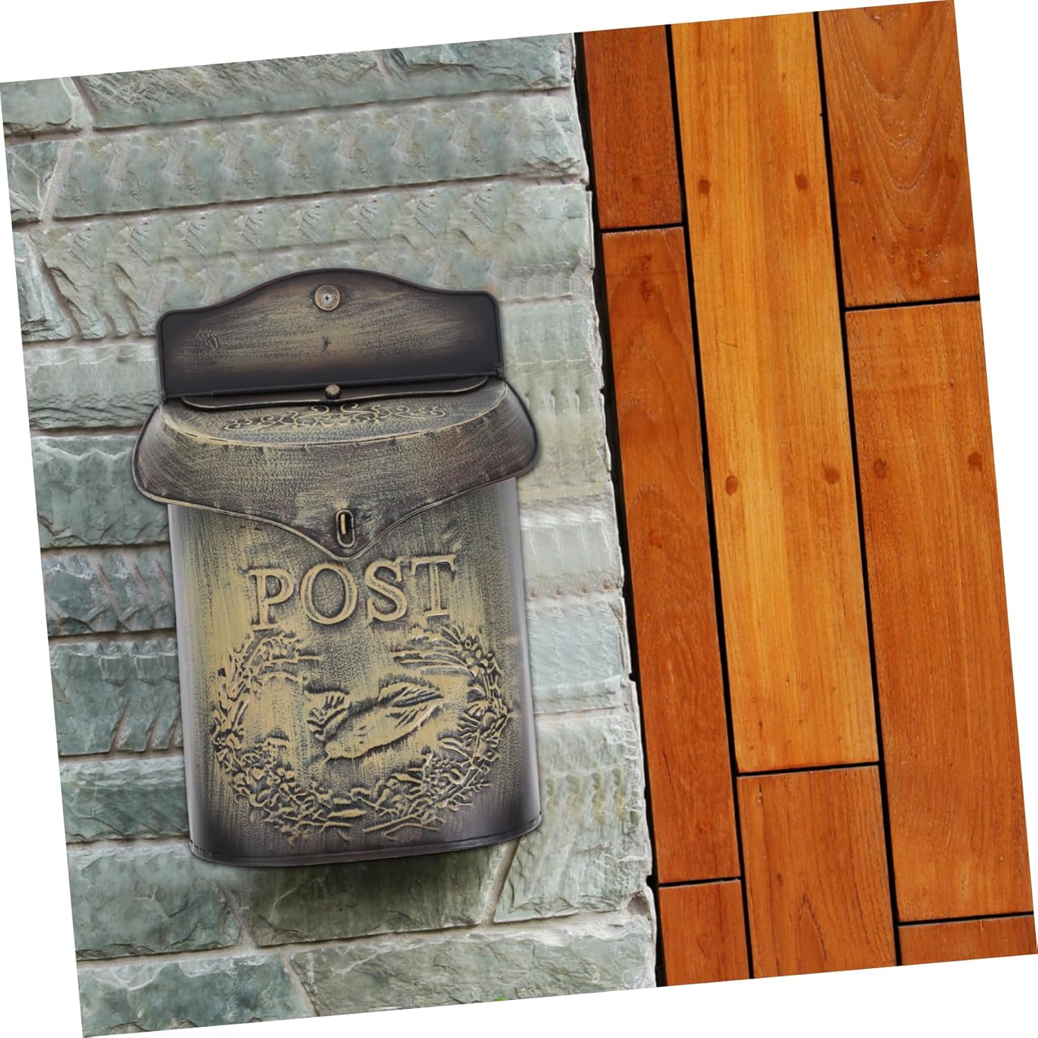 Retro Wall Mounted Mailbox Vintage Suggestion Box for Outdoor Use Space-Saving Design Easy Installation Holds Envelopes and Newspapers Rustic Home Decor