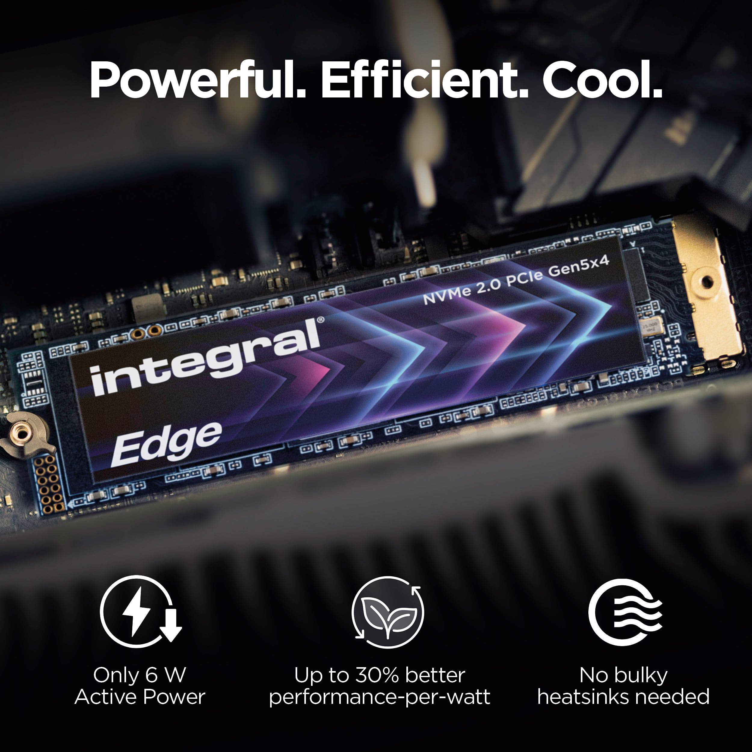 Integral Edge Gen 5 2 TB PCIe 5.0 M.2 2280 NVMe SSD – 10 300 MB/s odczyt i zapis 8600 MB/s, 1,3 mln IOPS, szybkie gry, wideo 4K/8K, tworzenie sztucznej inteligencji i renderowanie 3D