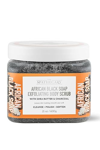 African Black Soap Exfoliating Body Scrub, 21 oz, exfoliante ultra hidratante y exfoliante para nutrir el cuidado corporal esencial