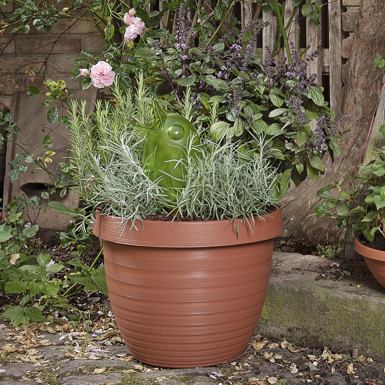 Scheurich Lot de 3 pots de fleurs Country Star avec soucoupes en plastique, terre cuite, diamètre 39 cm, hauteur 30 cm