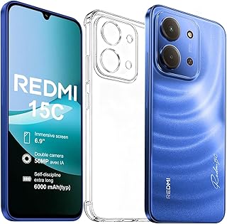 XIAOMI Redmi 15C Smartphone 2025, 4Go RAM 256 Go ROM (Bleu), Triple caméra arrière de 50MP avec IA, Écran 6,9 Pouces Batterie 6000 mAh, Affichage de Soins oculaires 120 Hz,(Pas de Chargeur Inclus)