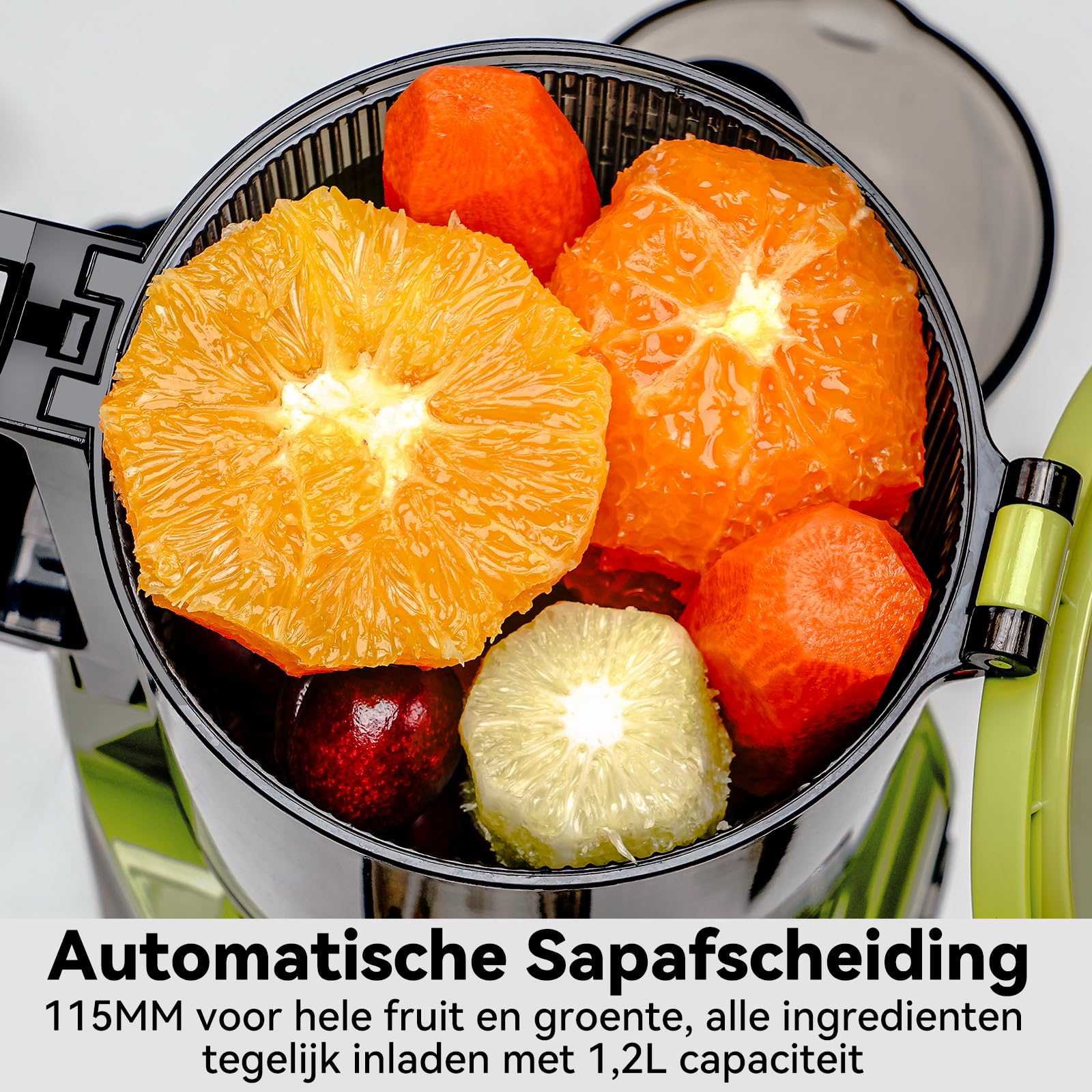 LINKChef Slow Juicer, 130 mm brede opening, sapcentrifuge voor groenten