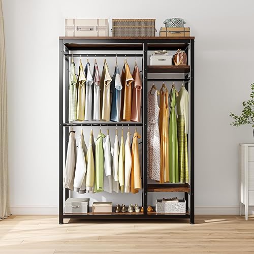 Miniatura 6 de Raybee Free Standing Closet Organizer Heavy Duty Clothing Rack with Shelves Freestanding Closet Clothes Rack Garment Rack for Hanging Clothes Metal