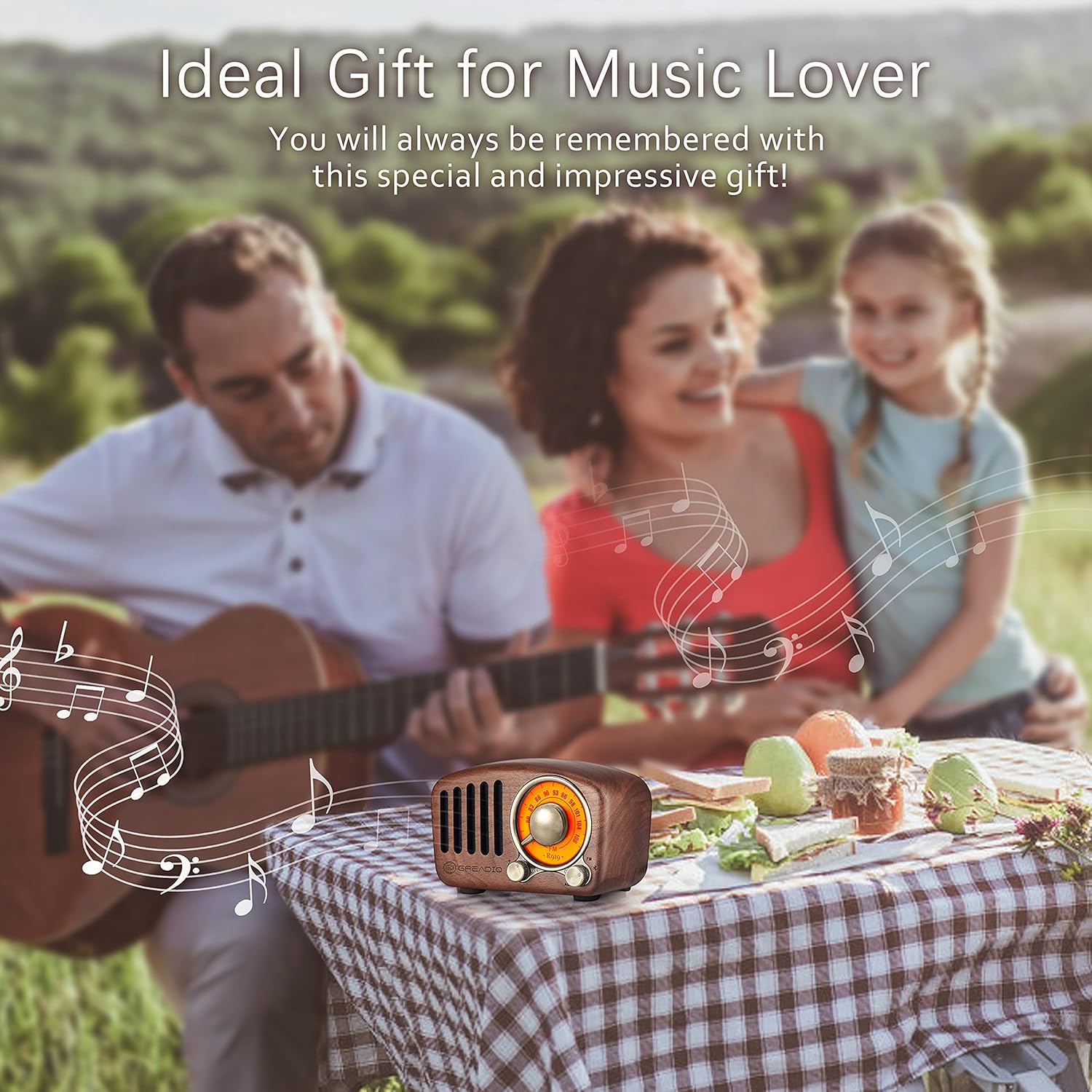 Best Deal Cheap 🛒 Vintage Radio Retro Bluetooth Speaker- Greadio Walnut Wooden FM Radio with Old Fashioned Classic Style, Strong Bass Enhancement, Loud Volume, Bluetooth 4.2 Wireless Connection, TF Card & MP3 Player