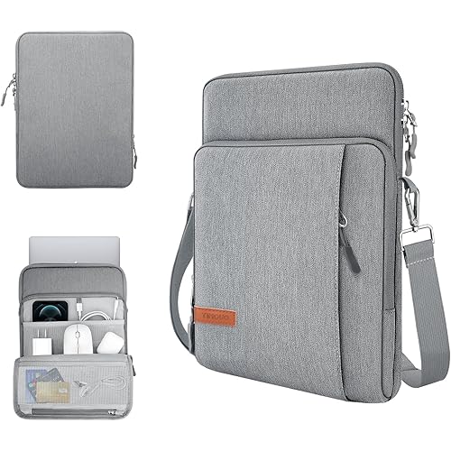 TiMOVO 13.3-14 Inch Laptop Sleeve Carrying Bag with Pockets for iPad Air 13 Inch 2024, iPad Pro 13" 2024, MacBook Air 2022-2018, Galaxy Tab S9+/S8+ 12.4", Light Gray