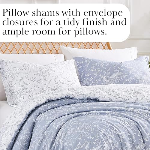 Miniatura 95 de Southshore Fine Living, Inc. Juego de edredón de 2 piezas, tamaño individual, juego de edredón floral con funda de almohada, pájaros y flores