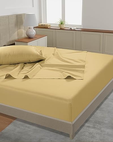 Miniatura 4 de LANE LINEN Juego de sábanas de tamaño matrimonial sábanas de cama 100% algodón, sábanas de satén suave de 450 hilos, sábanas y fundas de almohada
