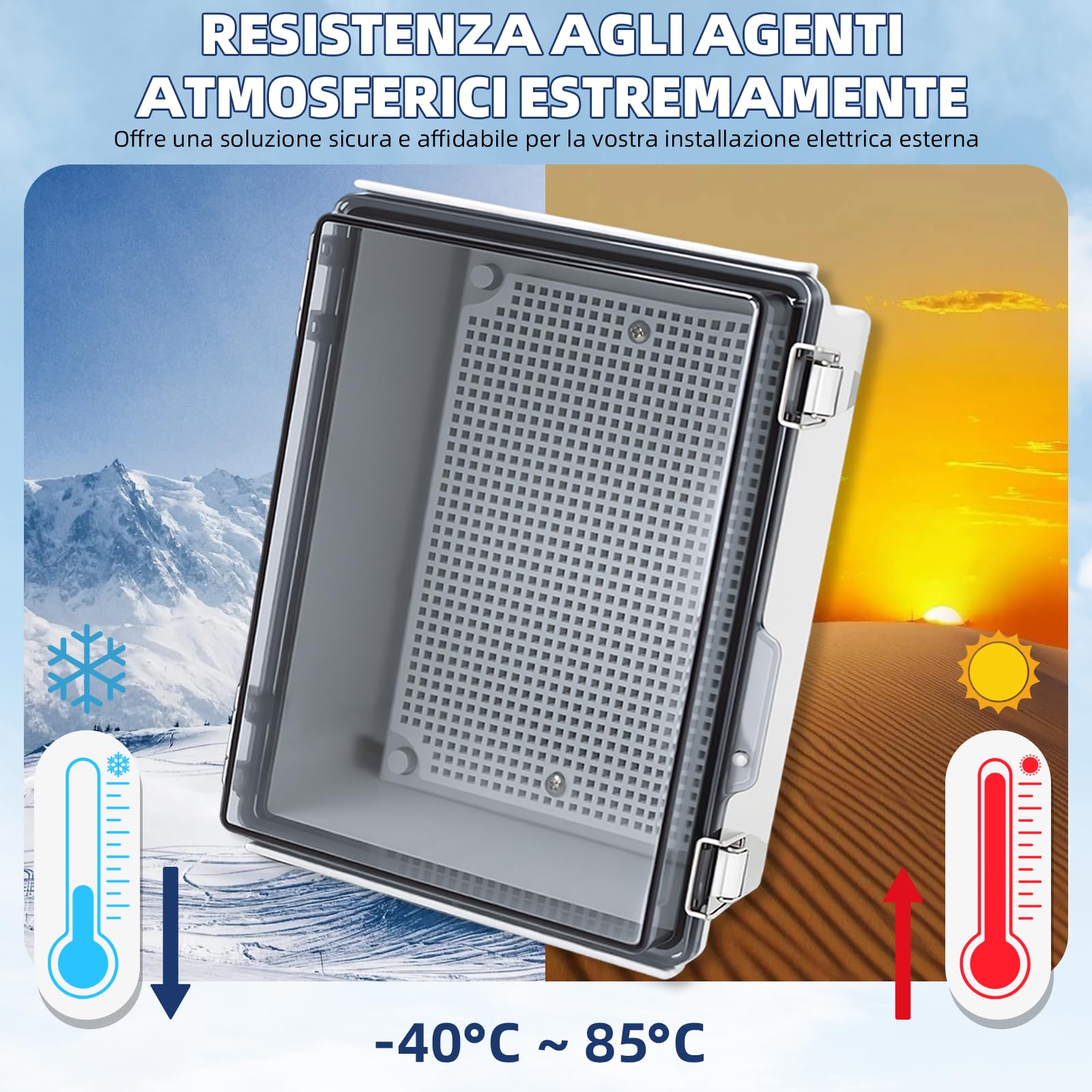 Scatola di derivazione impermeabile IP65, armadietto di commutazione trasparente per esterni, scatola di distribuzione con serratura a combinazione, armadio di controllo trasparente, montaggio