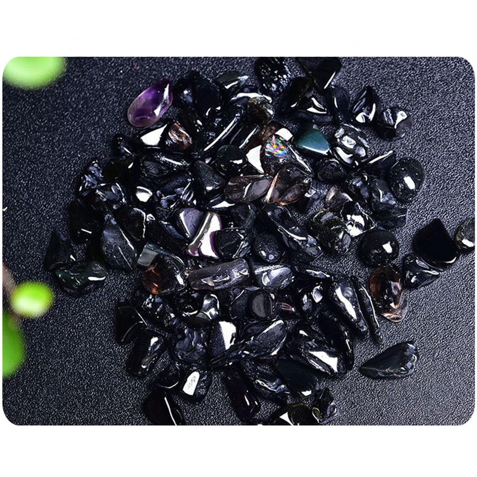2.2lb/1kg Piedra Triturada de Virutas Caídas a Granel | Pequeñas Piedras Pulidas de Obsidiana Negra Natural | Cristal Curativo de Energía | Regalos | Reiki | Decoración del Hogar,7-9mm